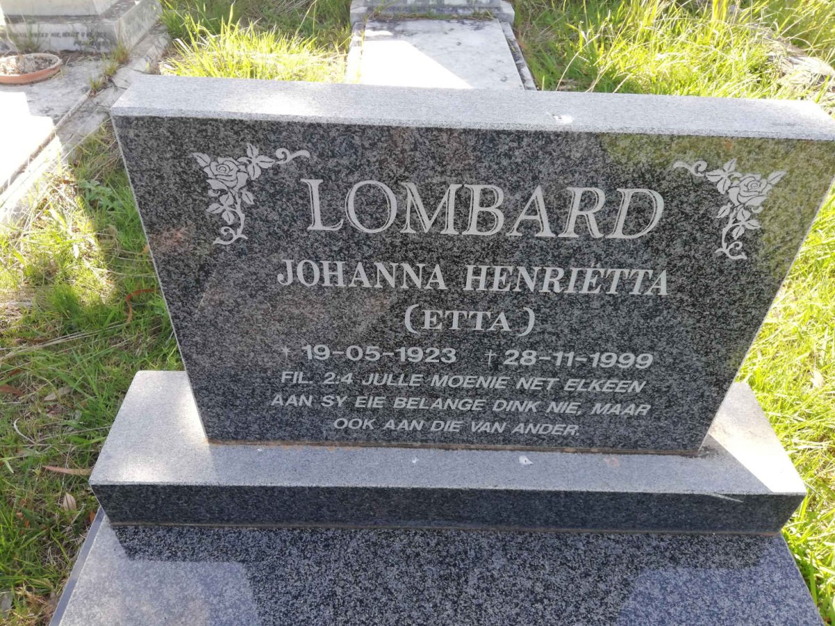 LOMBARD Johanna Henrietta 1923-1999