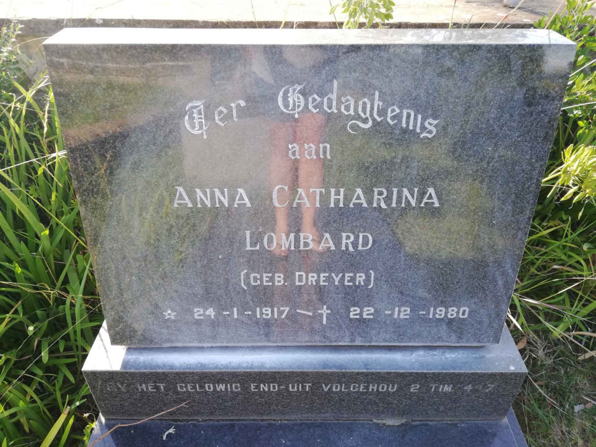 LOMBARD Anna Catharina nee DREYER 1917-1980