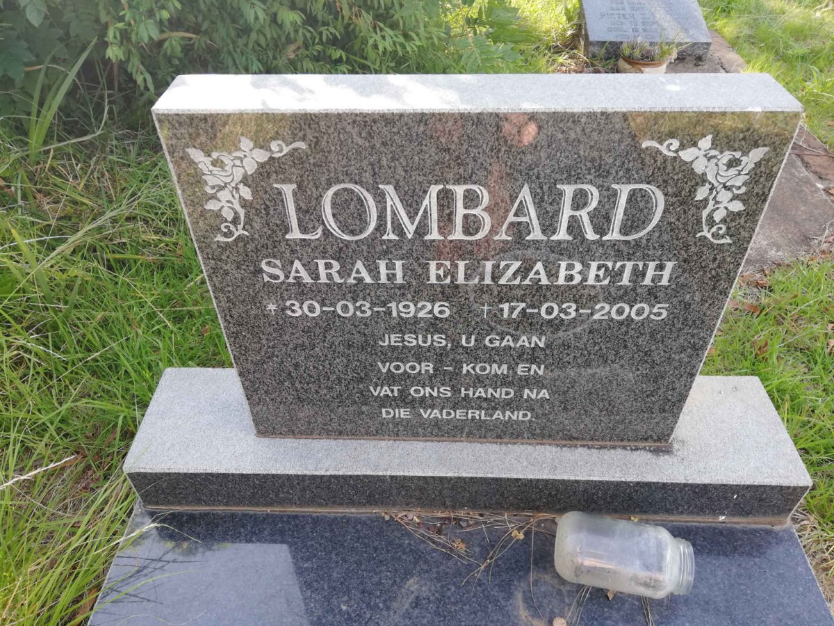 LOMBARD Sarah Elizabeth 1926-2005