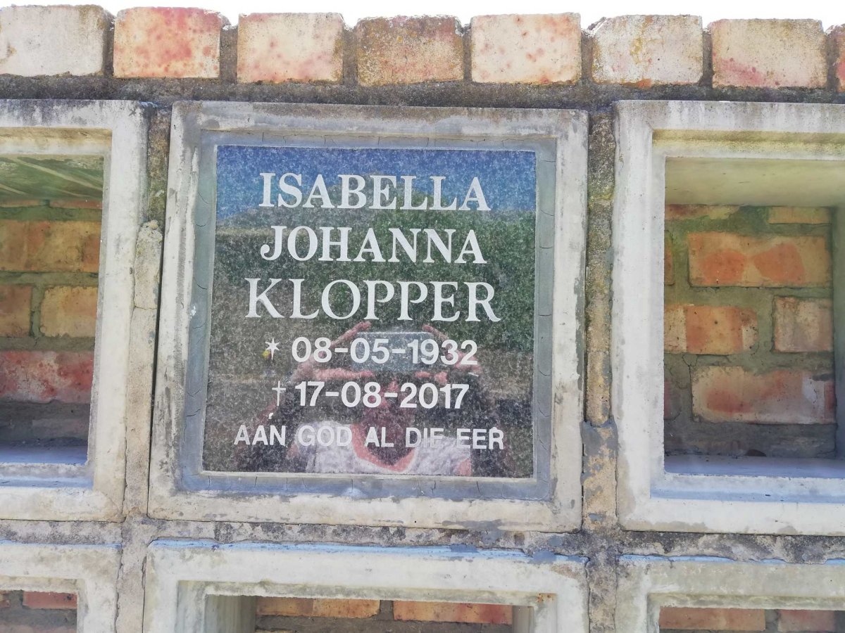 KLOPPER Isabella Johanna 1932-2017