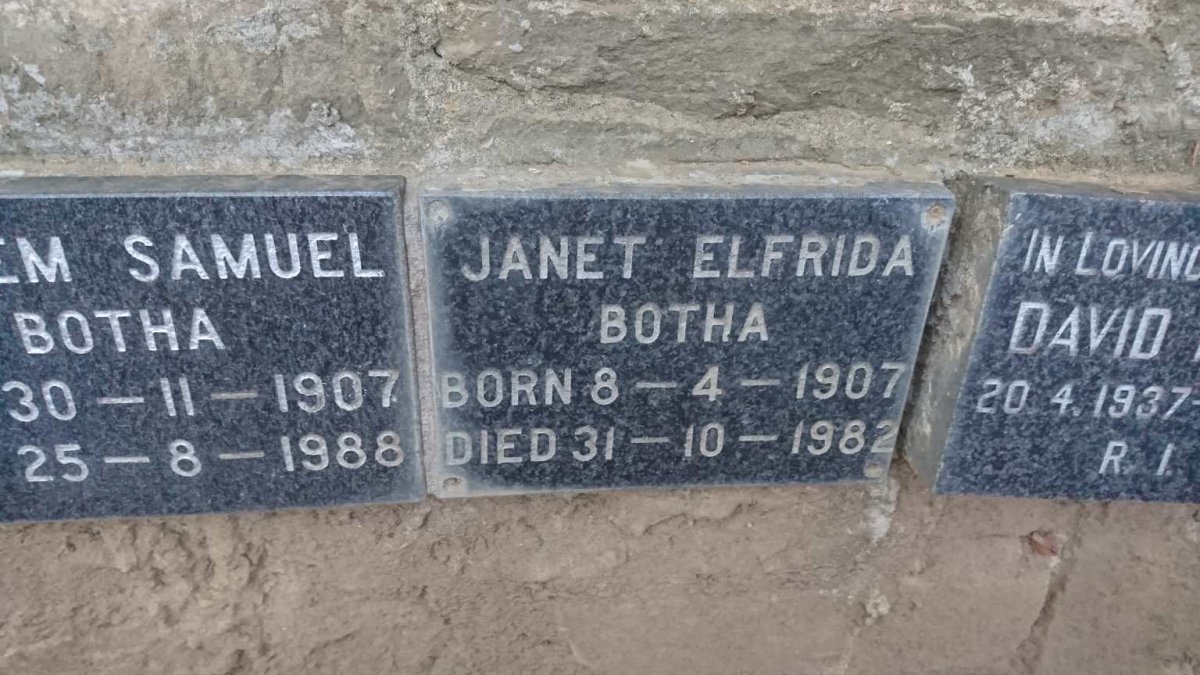 BOTHA Janet Elfrida 1907-1982