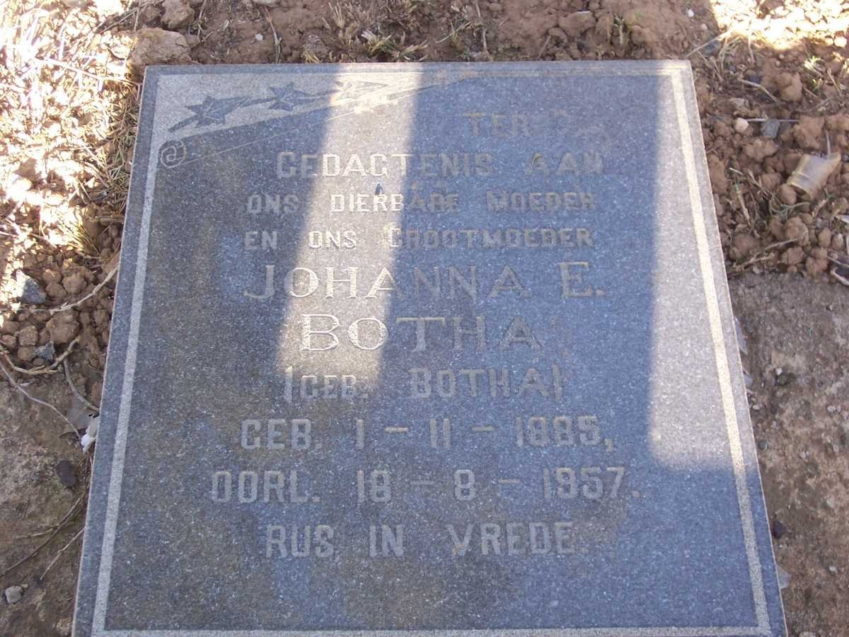 BOTHA Johanna E. nee BOTHA 1885-1957