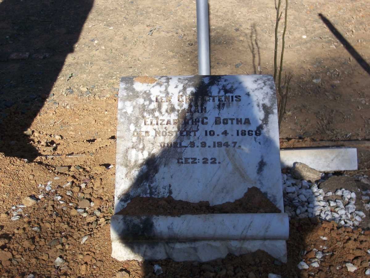 BOTHA Elizabeth C. nee MOSTERT 1866-1947