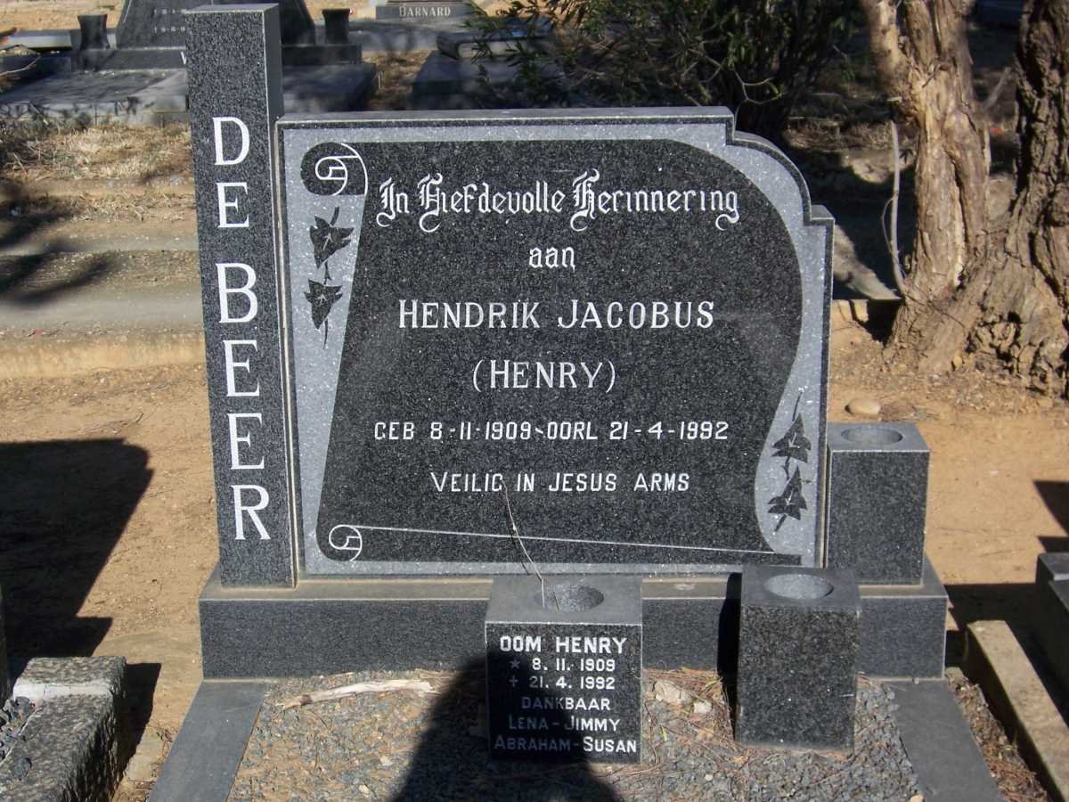 BEER Hendrik Jacobus, de 1909-1992