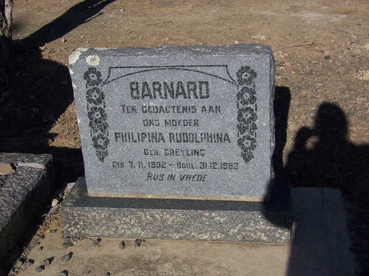 BARNARD Philipina Rudolphina nee GREYLING 1902-1963