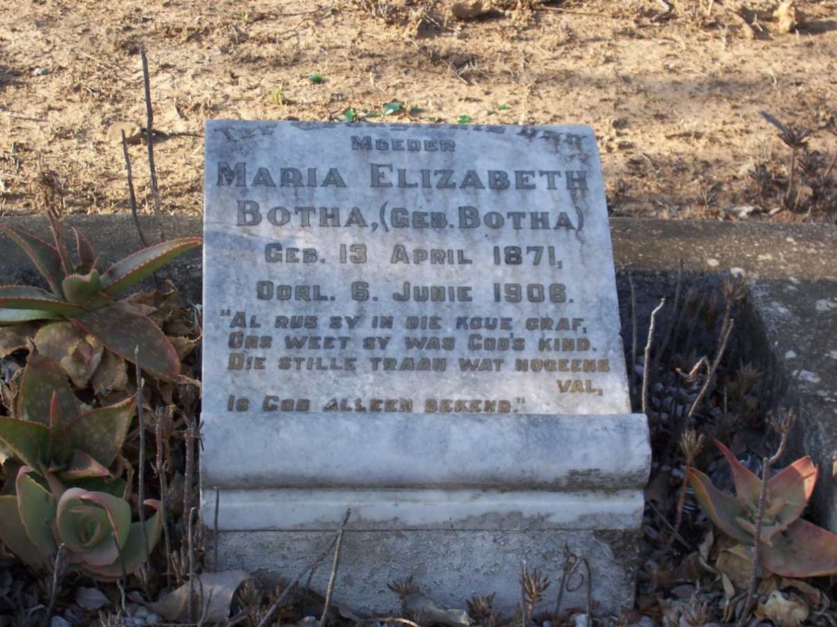 BOTHA Maria Elizabeth nee BOTHA 1871-1906