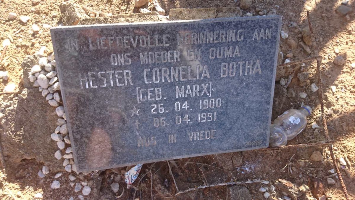 BOTHA Hester Cornelia nee MARX 1900-1991