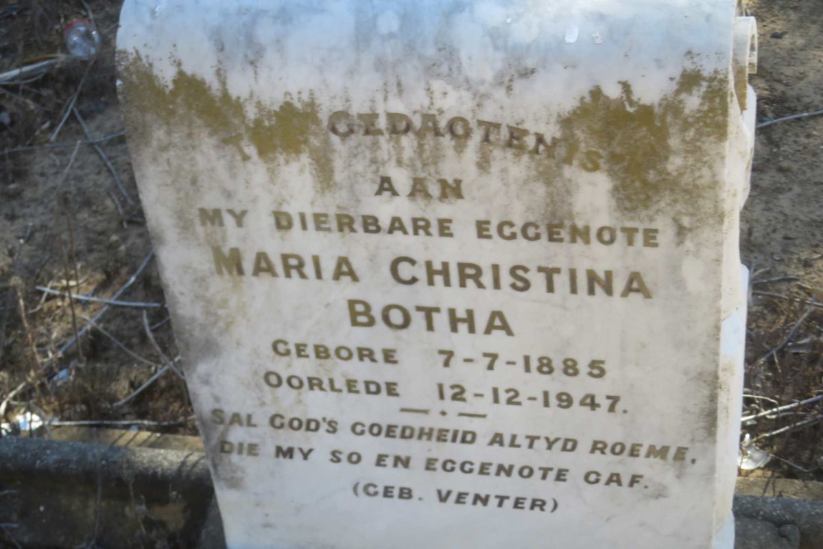 BOTHA Maria Christina 1885-1947