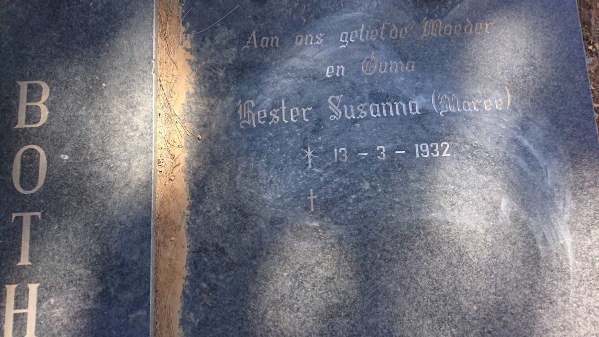 BOTHA Coenraad Michael 1932-1987 &amp; Hester Susanna MAREE 1932-
