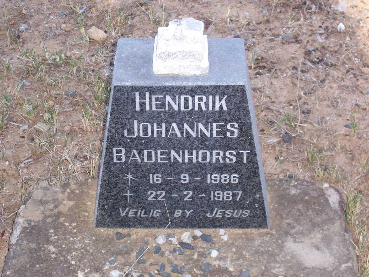 BADENHORST Hendrik Johannes 1986-1987