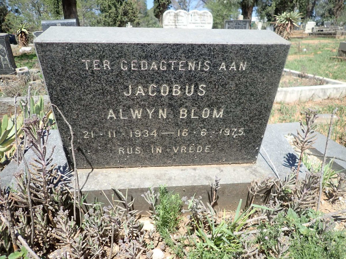 BLOM Jacobus Alwyn 1934-1975