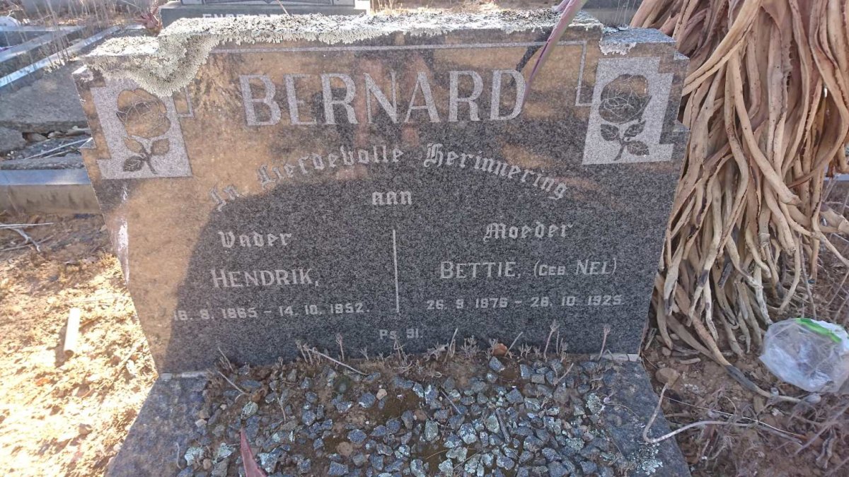 BERNARD Hendrik 1865-1952 &amp; Bettie NEL 1876-1925