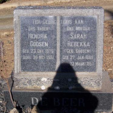 BEER Hendrik Goosen, de 1876-1961 &amp; Sarah Rebekka GOOSEN 1888-1957