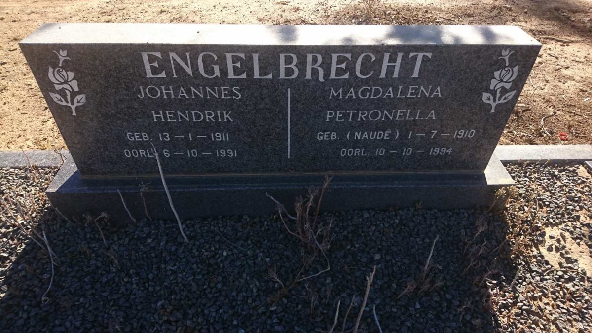 ENGELBRECHT Johannes Hendrik 1911-1991 &amp; Magdalena Petronella NAUDÉ 1910-1994