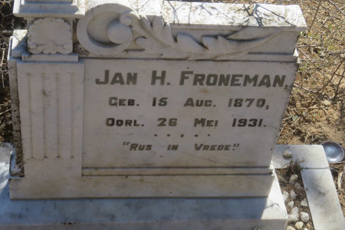 FRONEMAN Jan H. 1870-1931