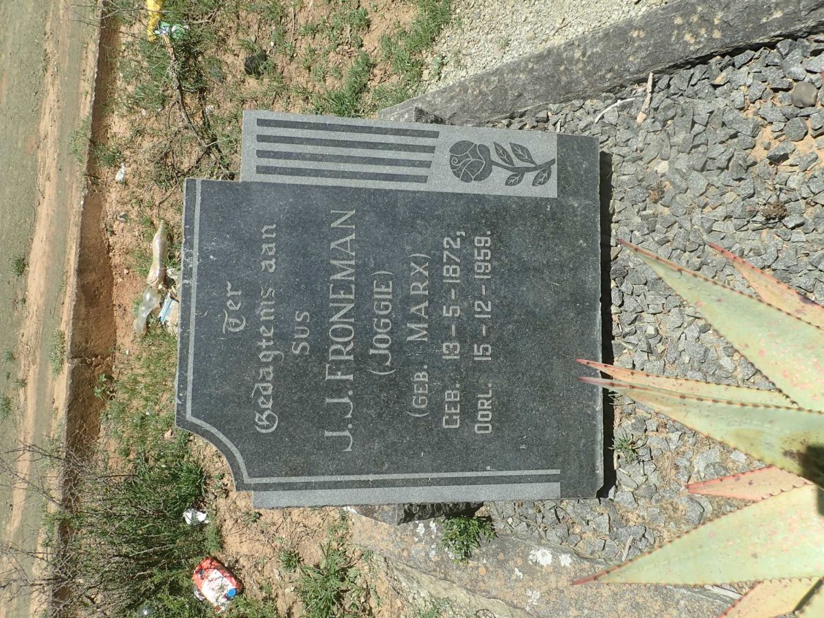 FRONEMAN J.J. nee MARX 1872-1959