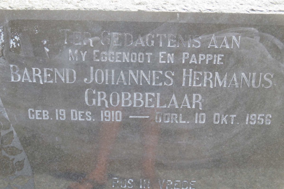 GROBBELAAR Barend Johannes Hermanus 1910-1956