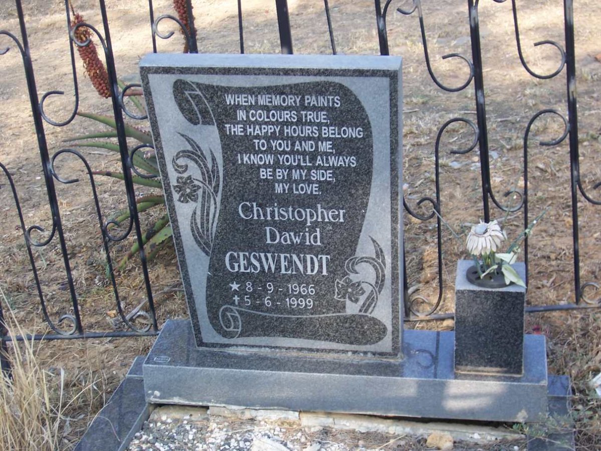GESWENDT Christopher Dawid 1966-1999