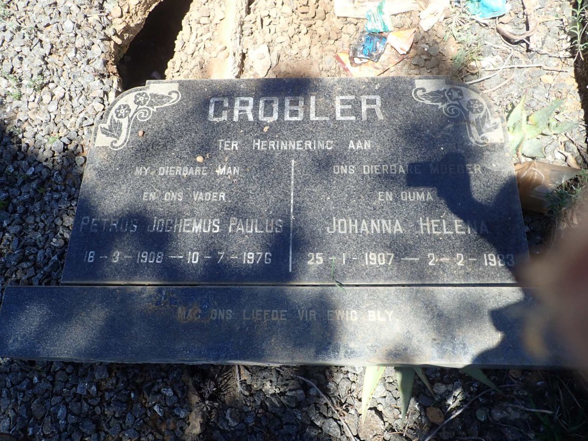 GROBLER Petrus Jochemus Paulus 1908-1976 &amp; Johanna Helena 1907-1983