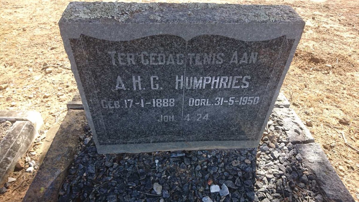 HUMPHRIES A.H.G. 1888-1950