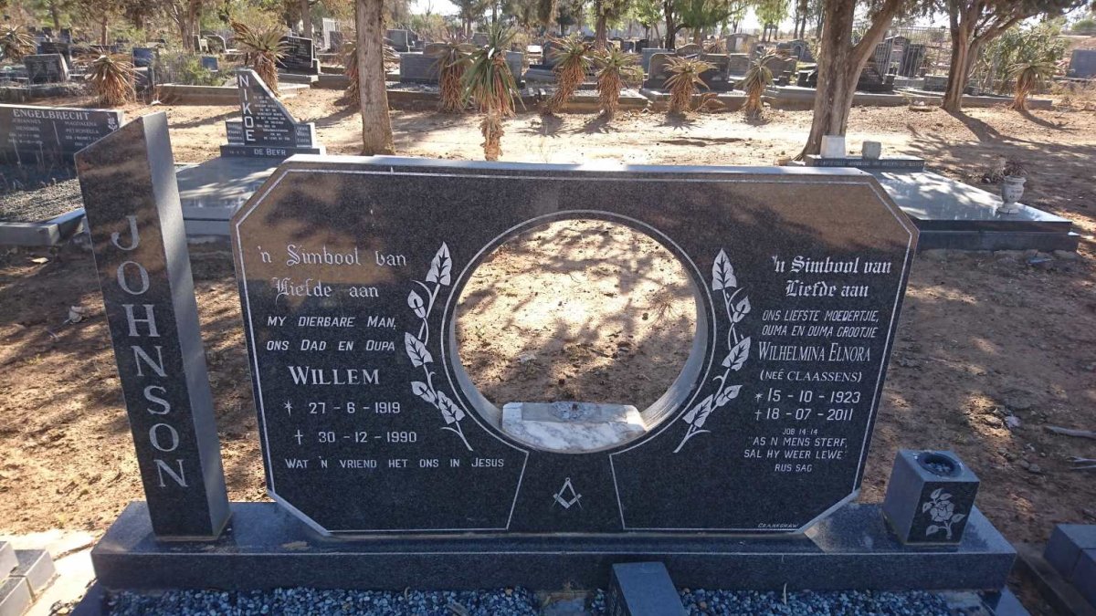 JOHNSON Willem 1919-1990 &amp; Wilhelmina Elnora CLAASSENS 1923-2011
