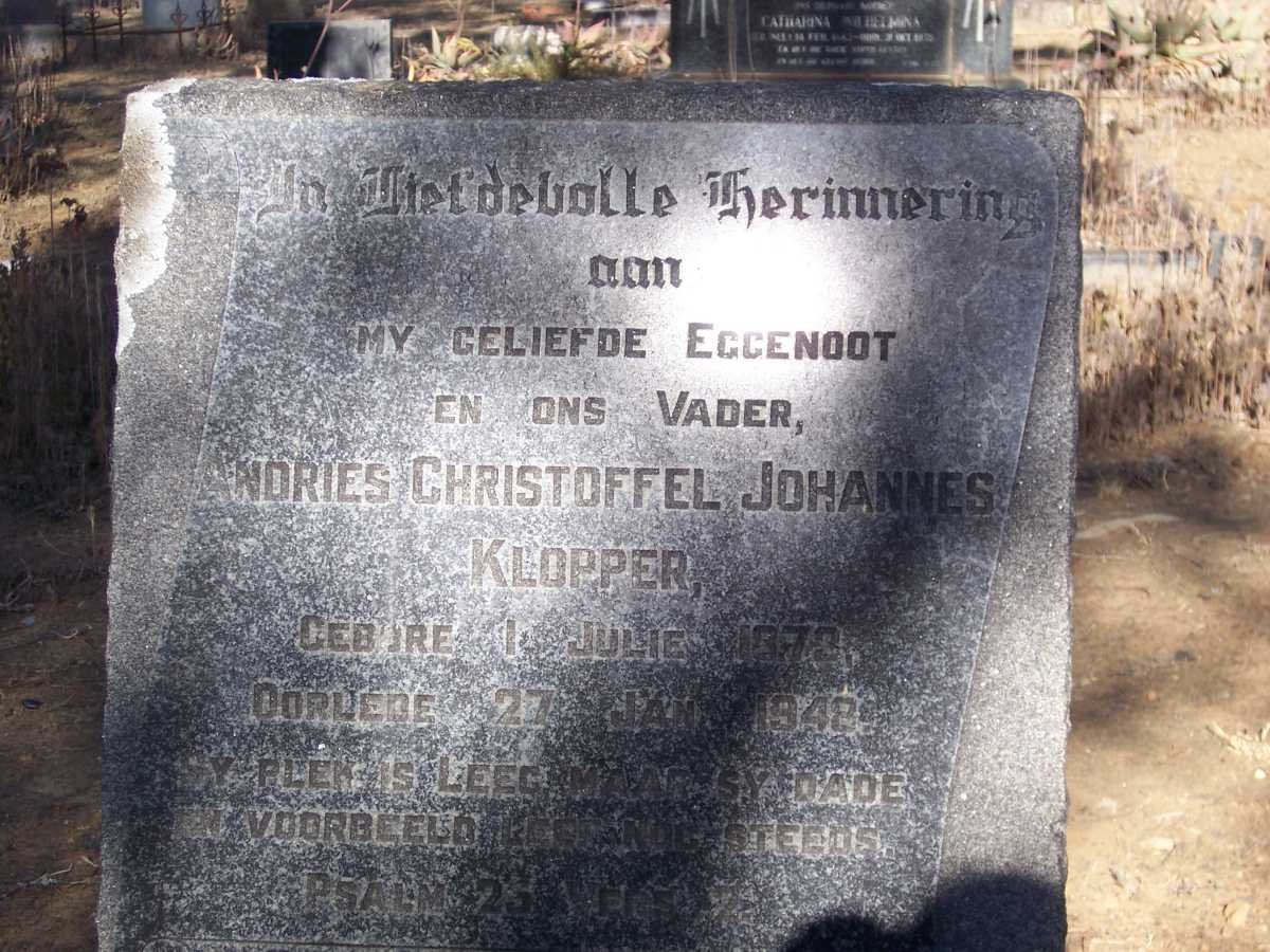 KLOPPER Andries Christoffel Johannes 1873-1948