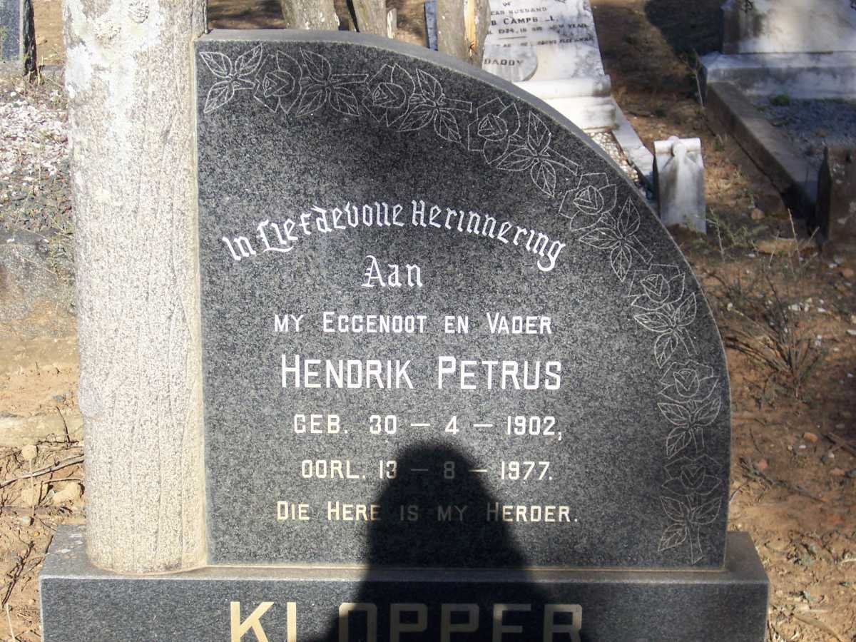 KLOPPER Hendrik Petrus 1902-1977