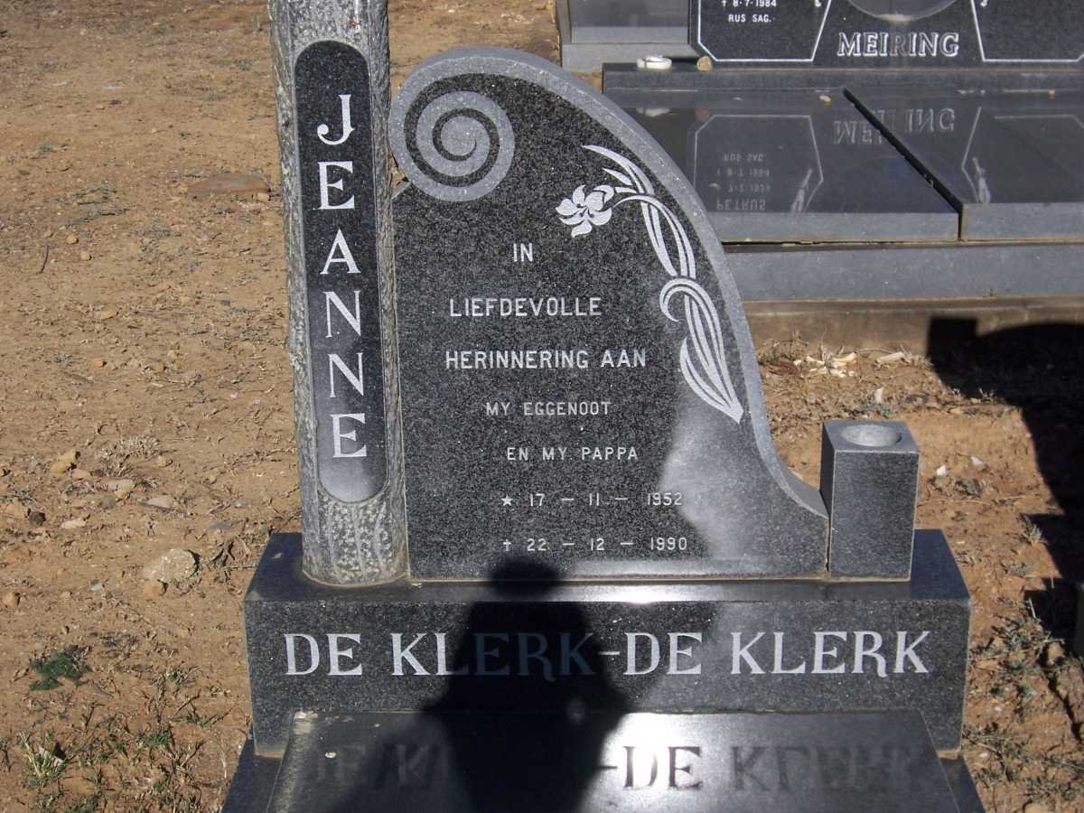 KLERK Jeanne, de 1952-1990