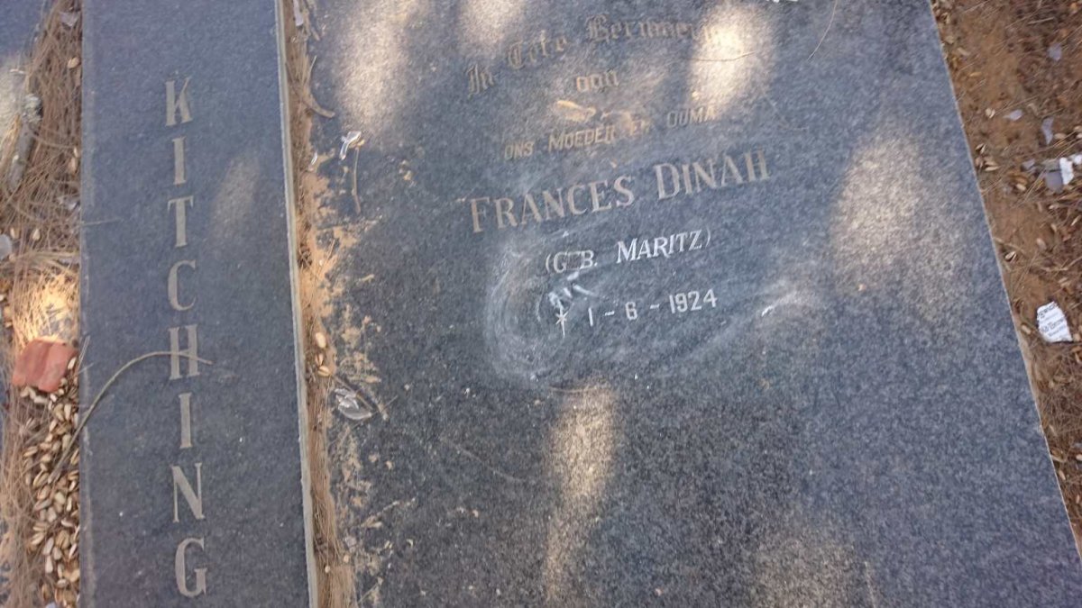 KITCHING James Jacobus 1914-1987 &amp; Frances Dinah MARITZ 1924-