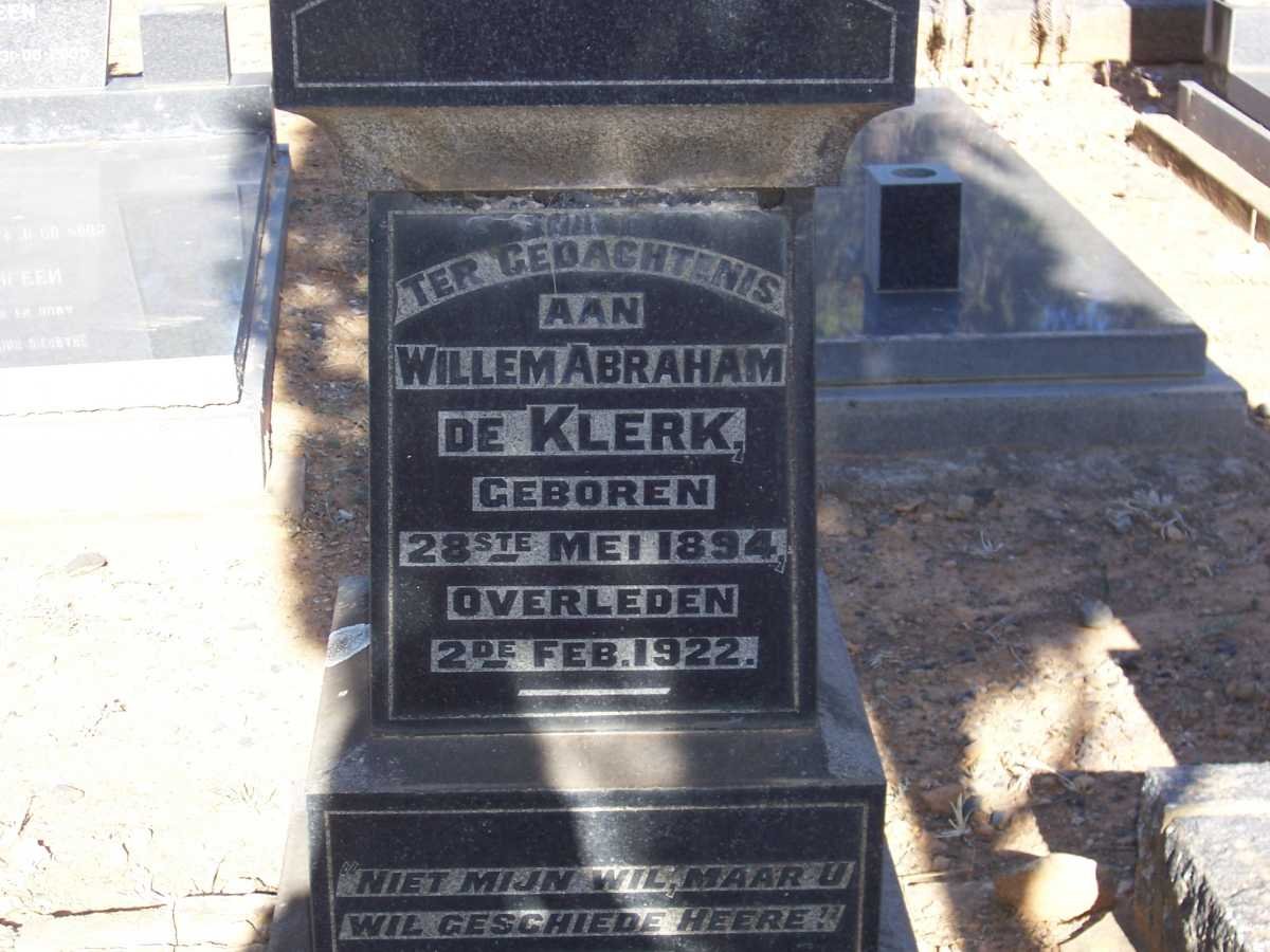 KLERK Willem Abraham, de 1894-1922