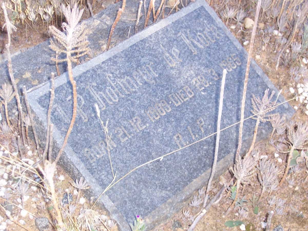KOCK J.P. Hofmeyr, de 1909-1985