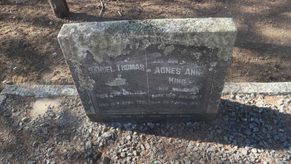 KING Samuel Thomas 1864-1951 &amp; Agnes Ann ROBINSON 1867-1949