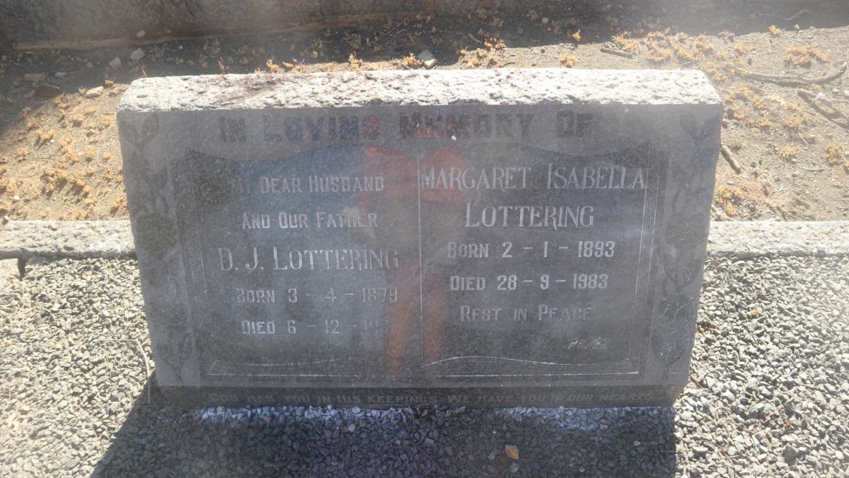 LOTTERING D.J. 1879-1961 &amp; Margaret Isabella 1893-1983