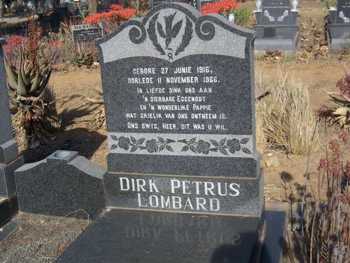 LOMBARD Dirk Petrus 1916-1966