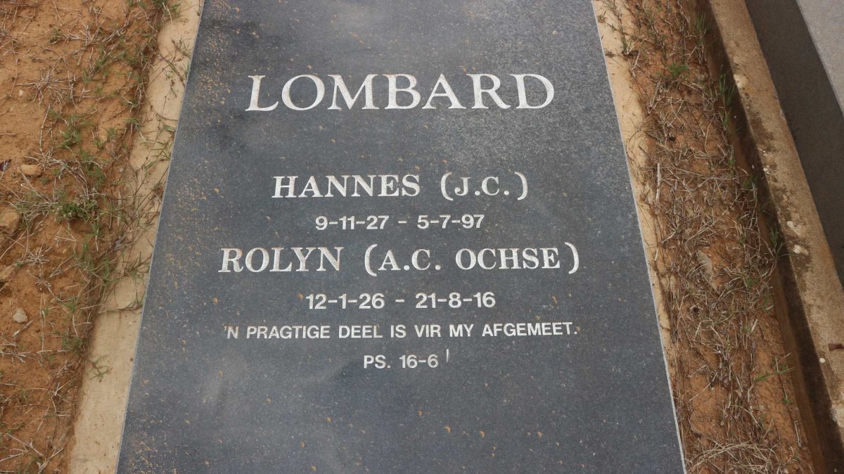 LOMBARD J.C. 1927-1997 &amp; A.C. OCHSE 1926-2016
