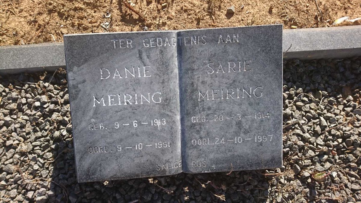 MEIRING Danie 1913-1991 &amp; Sarie 1914-1997
