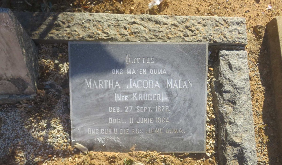MALAN Hendrik Jacobus 1863-1950 &amp; Martha Jacoba KRUGER 1878-1964