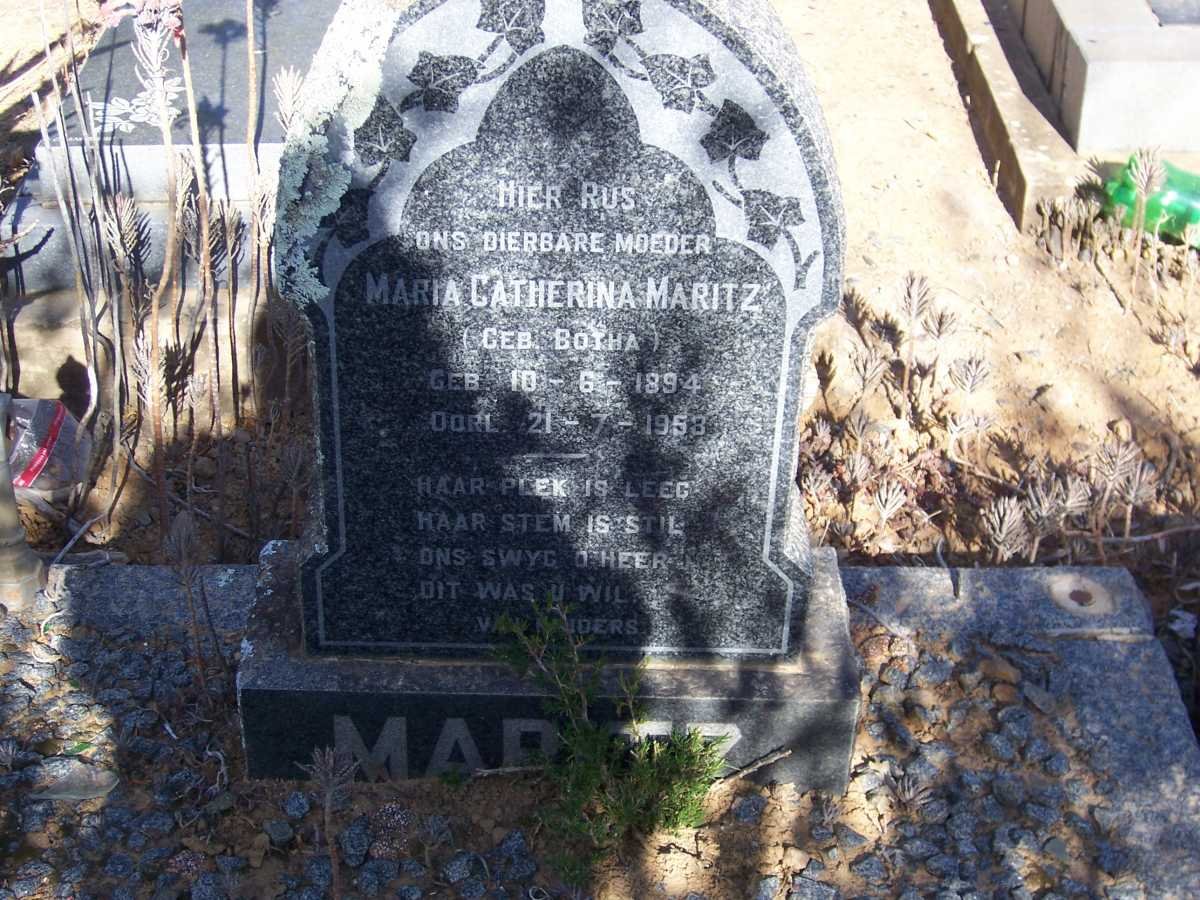 MARITZ Maria Catherina nee BOTHA 1894-1958