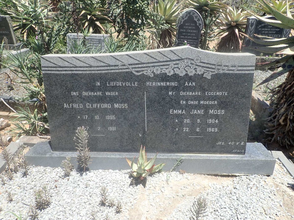 MOSS Alfred Clifford 1895-1981 &amp; Emma Jane 1904-1969