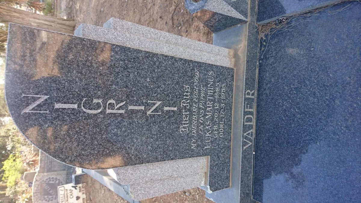 NIGRINI Lukas Marthinus 1885-1958 &amp; Elsie Dorothea MÜLLER 1893-1979