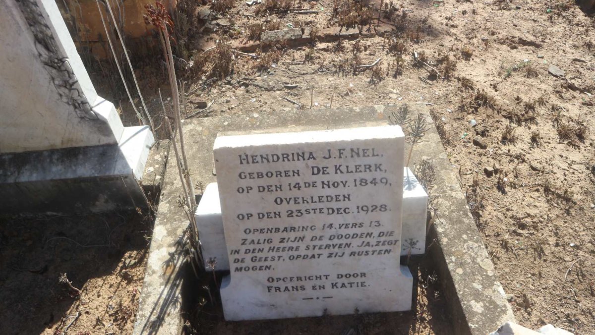 NEL Hendrina J.F. nee DE KLERK 1840-1928