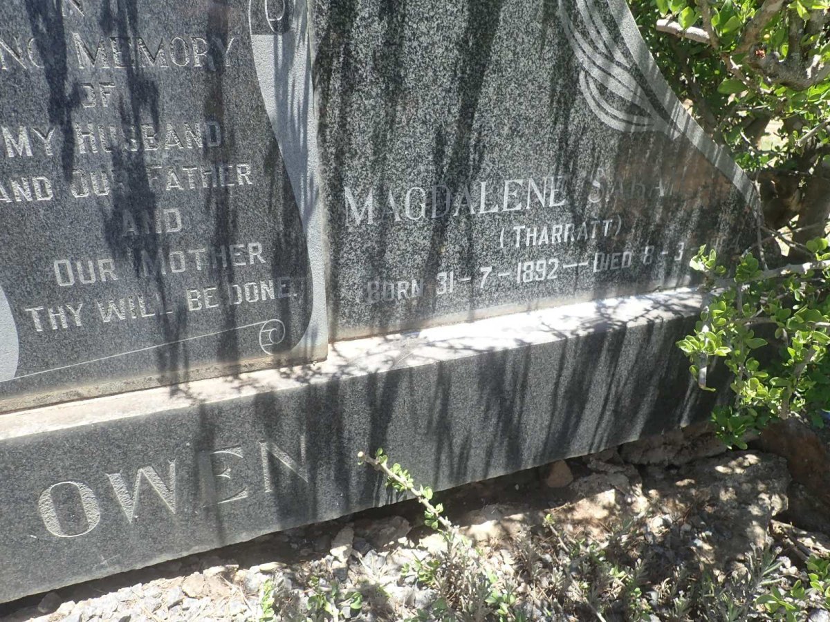 OWEN Walter Richard 1887-1957 &amp; Magdalene Sarah THARRATT 1892-1984