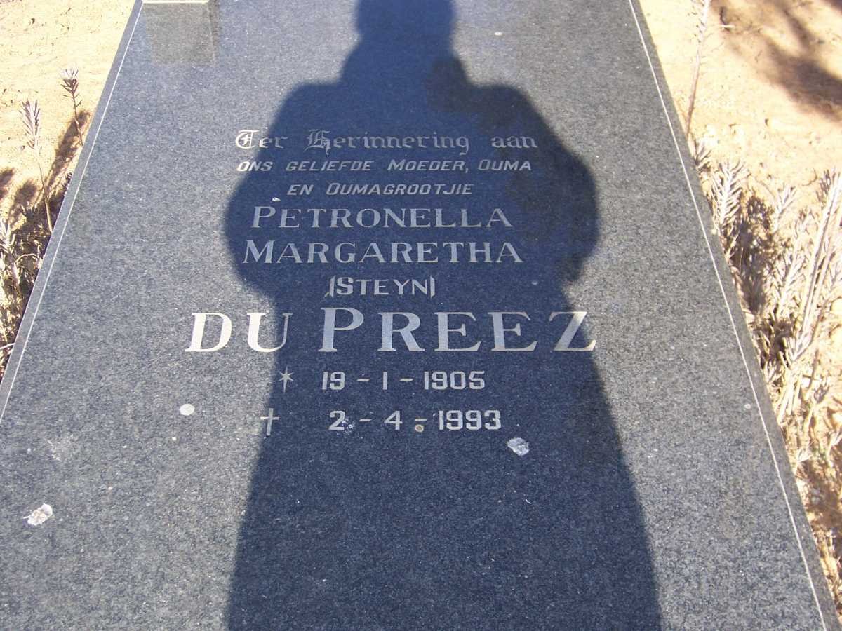 PREEZ Petronella Margaretha, du nee STEYN 1905-1993
