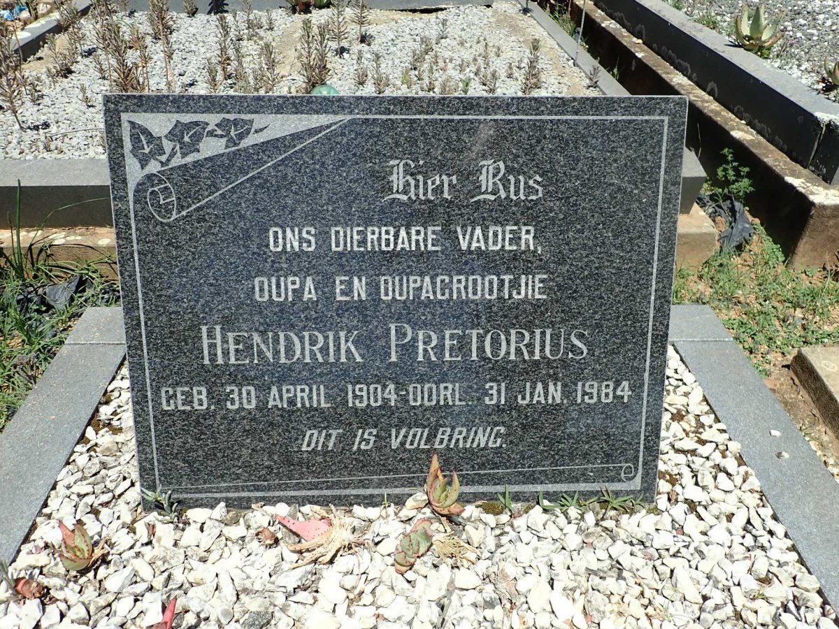 PRETORIUS Hendrik 1904-1984