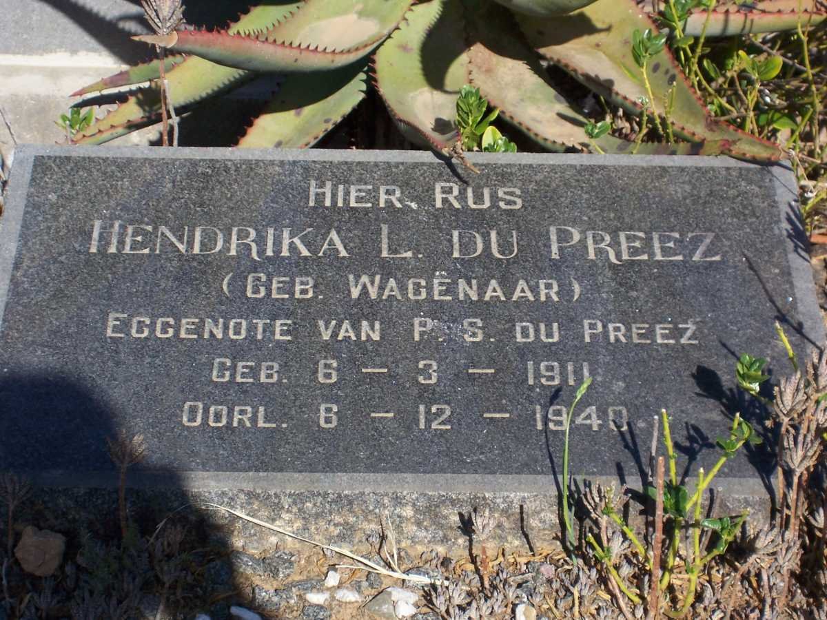 PREEZ Hendrika L., du nee WAGENAAR 1911-1940