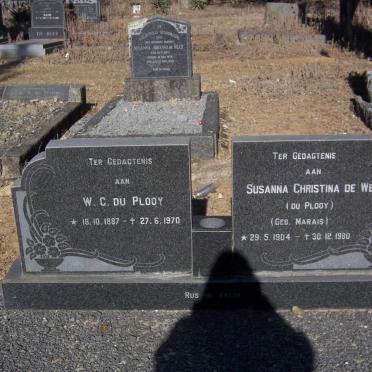 PLOOY W.C., du 1887-1970 &amp; Susanna Christina DE WET nee MARAIS 1904-1980