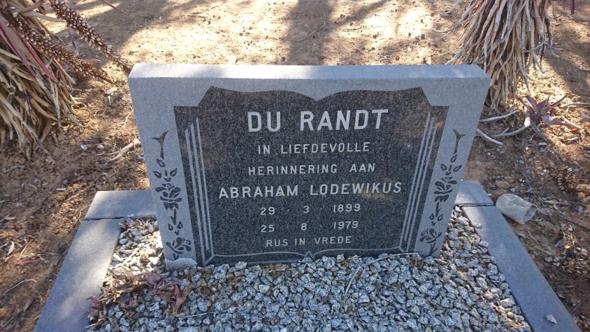 RANDT Abraham Lodewikus, du 1899-1979
