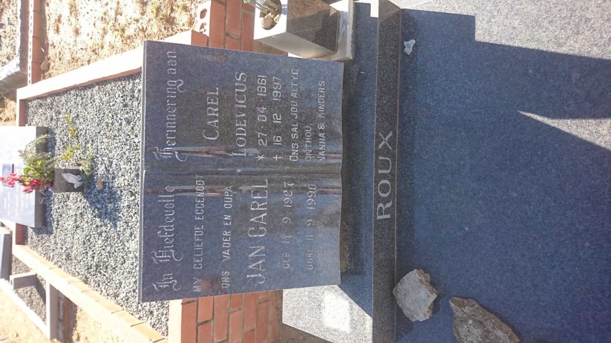 ROUX Jan Carel 1927-1990 :: ROUX Carel Lodevicus 1961-1997