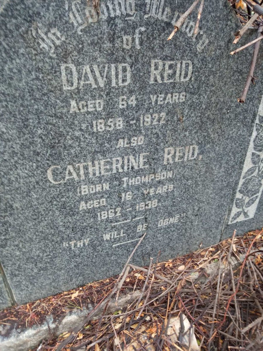 REID David 1858-1922 &amp; Catherine THOMPSON 1862-1938