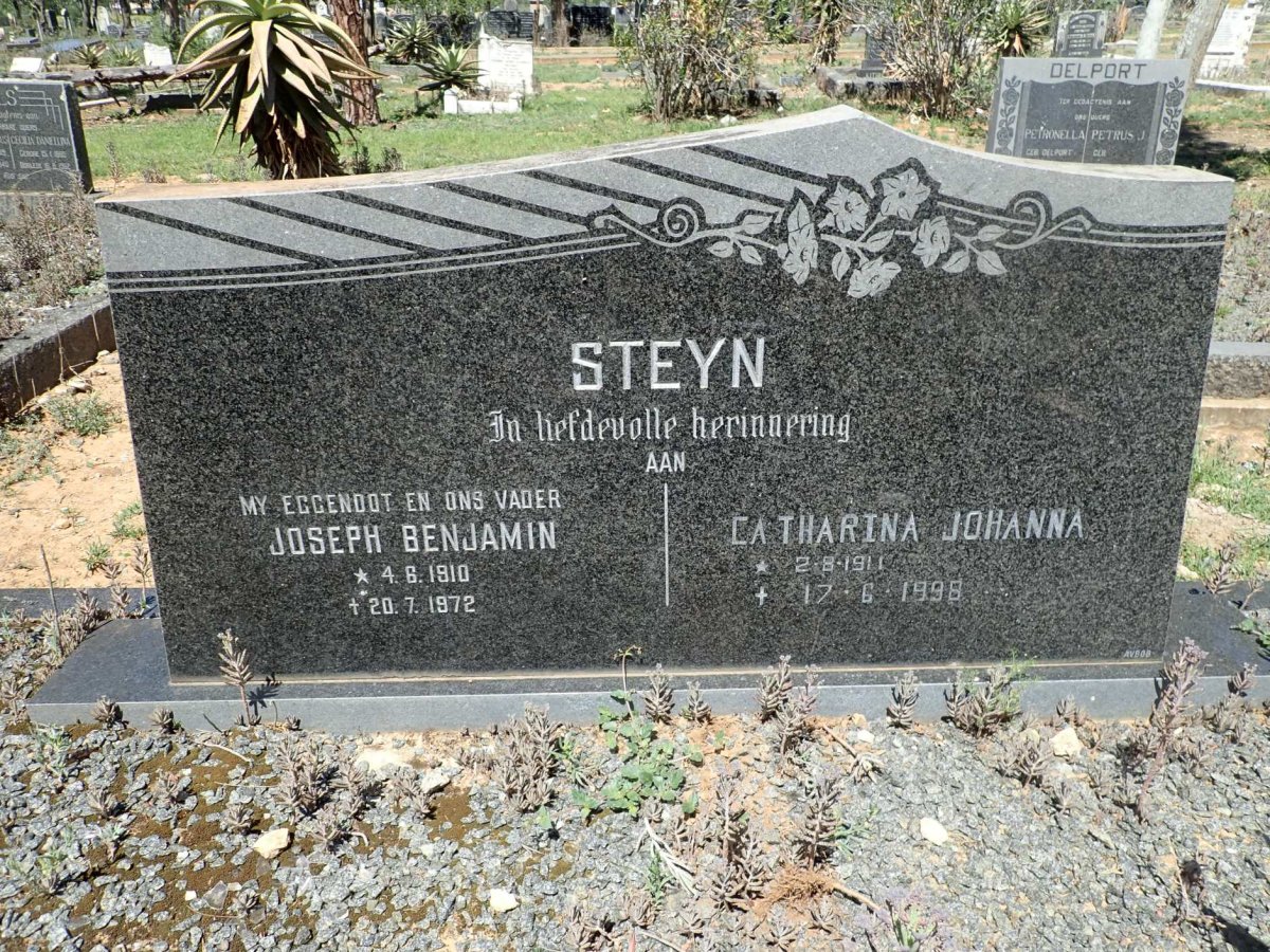 STEYN Joseph Benjamin 1910-1972 &amp; Catharina Johanna 1911-1998
